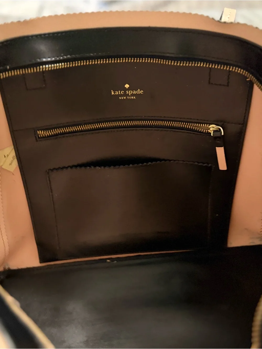 kate spade Black Leather Tote with Gold Logo Accent - Do it all tote!